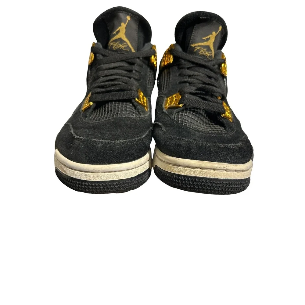 Air Jordan 4 Retro Royalty Black Metallic Gold‎ 308497-032 Mens Size 9.5 grunge